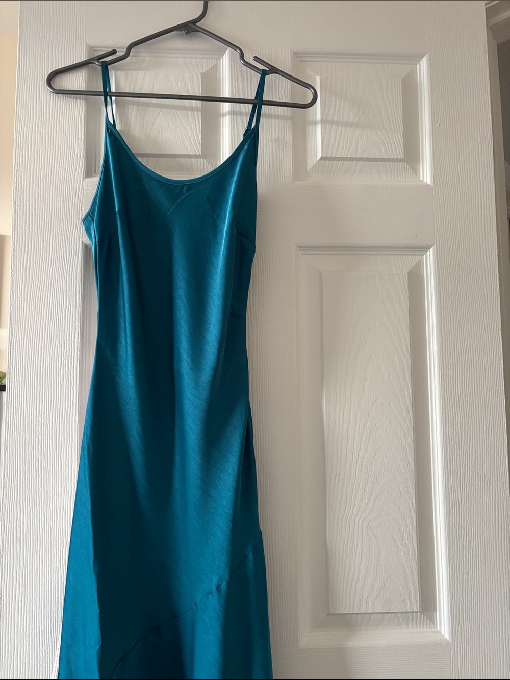 Teal Slip Dress with Spaghetti Straps - Women's